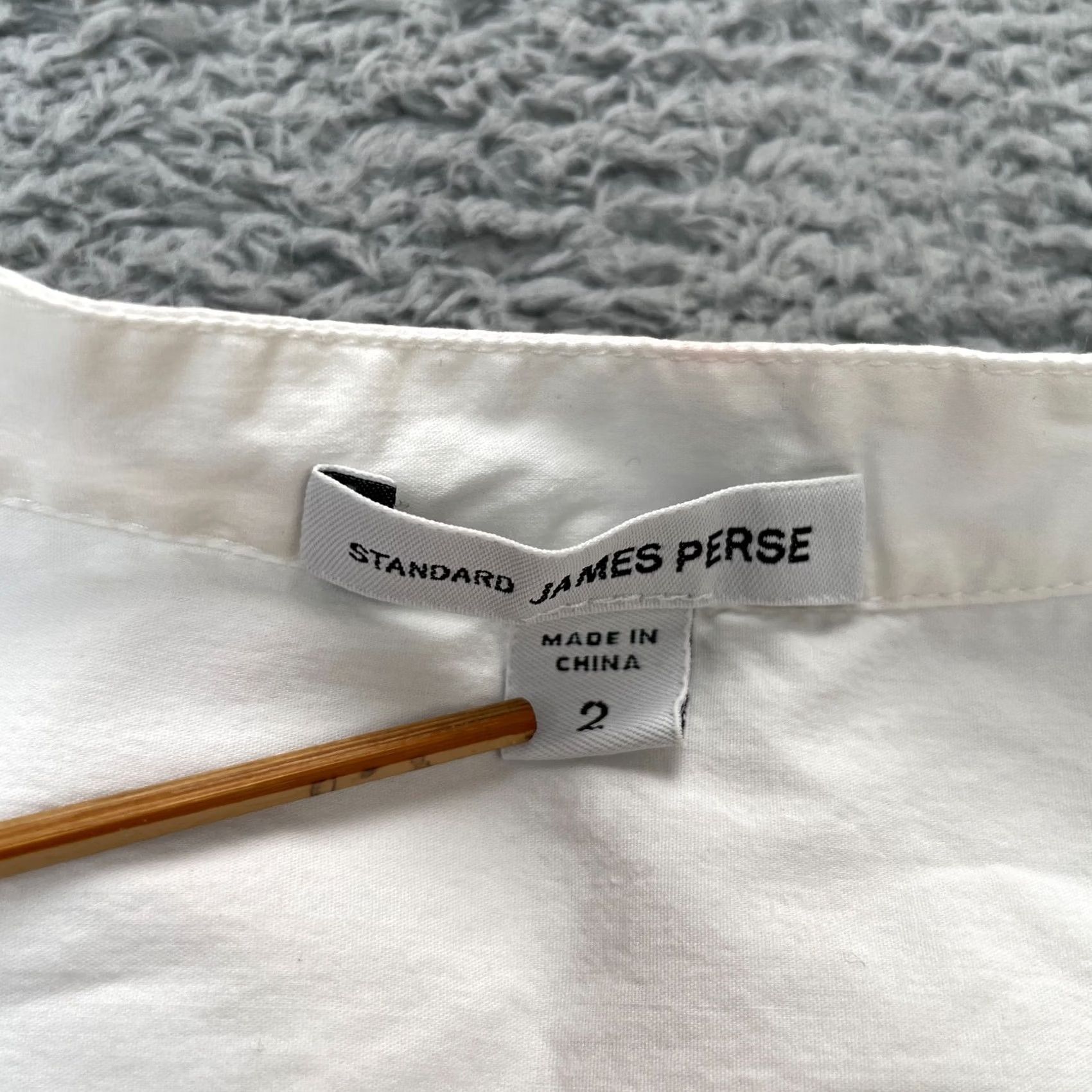 James Perse James Perse Shirt Womens 2 White Long Cotton Button Front Side Slit Regular Fit Casual Sleeve-Btn Front-White Size XS / US 0-2 / IT 36-38 - 3 Thumbnail