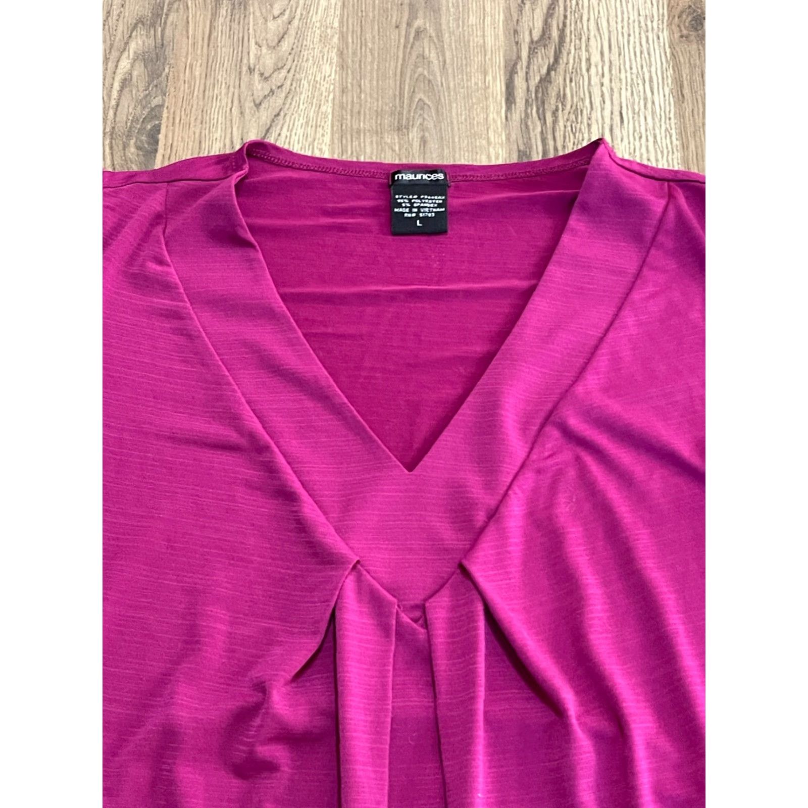 Vintage Maurices Shirt Women's Size Large Purple V-neck T-Shirt Casual Modern Basic Size L / US 10 / IT 46 - 3 Thumbnail