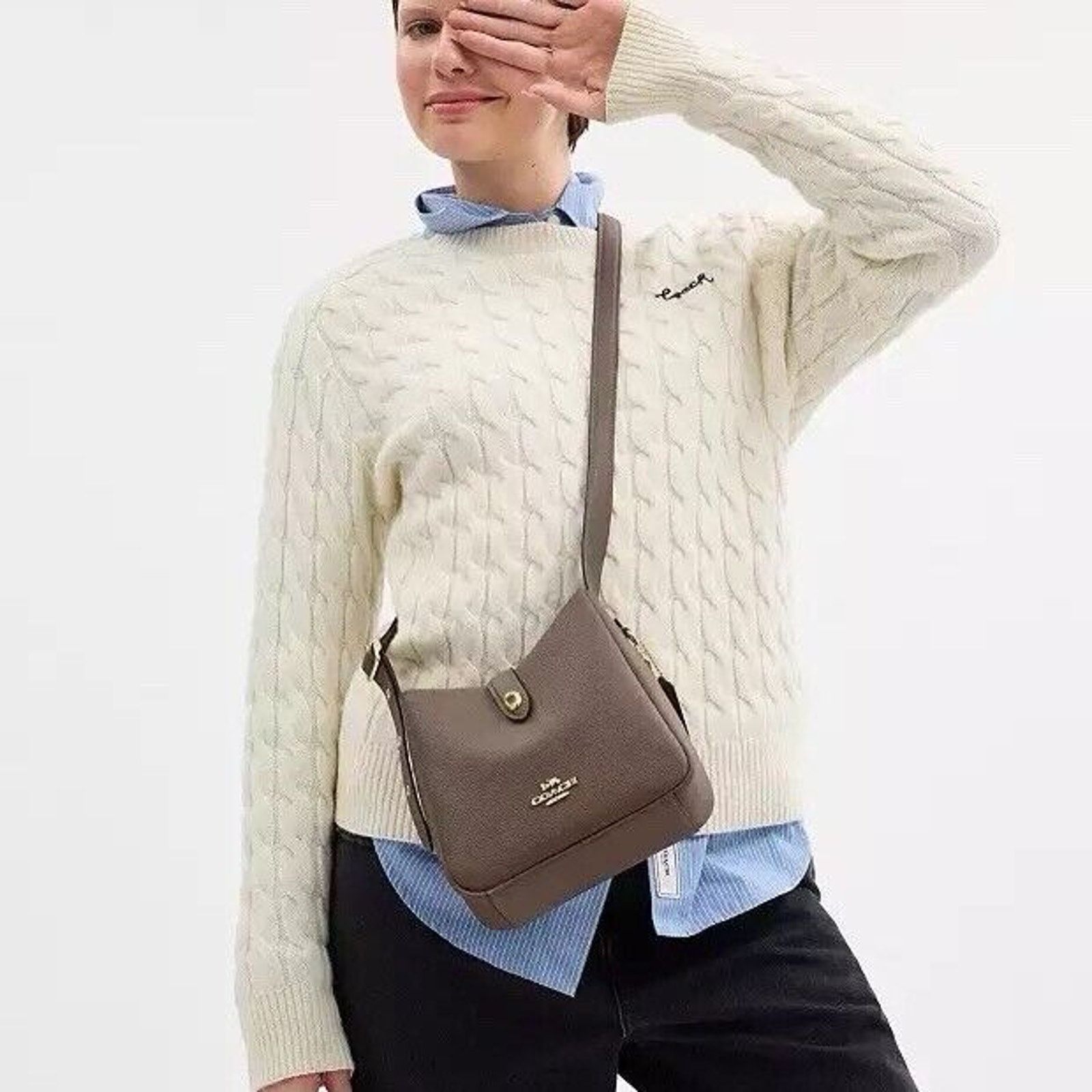 Coach NWT Coach Hadley Mini Crossbody Bag CAL60 Gold/Dark Stone Size ONE SIZE - 6 Thumbnail