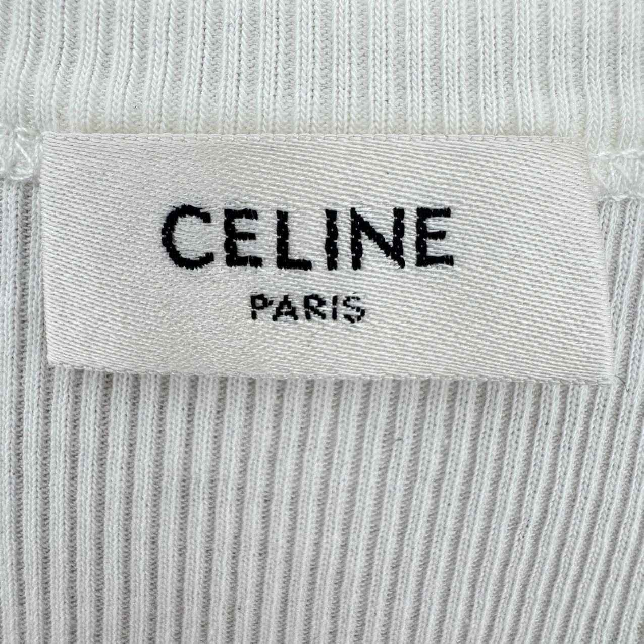 Celine CELINE Cotton Crew Neck Rib Trim Tank Top K26WX Size L / US 10 / IT 46 - 3 Thumbnail
