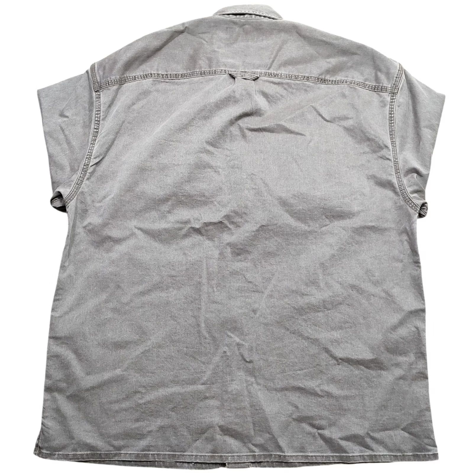 Abercrombie & Fitch Abercrombie & Fitch Mens Denim Shirt Button-Up Pockets Brown 90s Outdoor Casual Large) Size US L / EU 52-54 / 3 - 3 Thumbnail