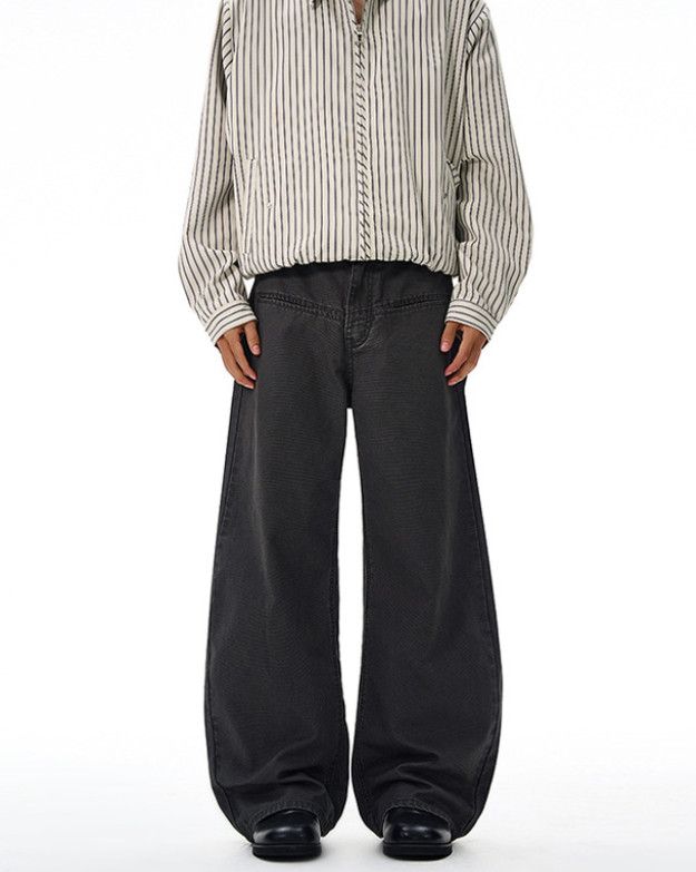 Japanese Brand Distressed patchwork men's straight leg curved jeans Size US 32 / EU 48 - 1 Thumbnail