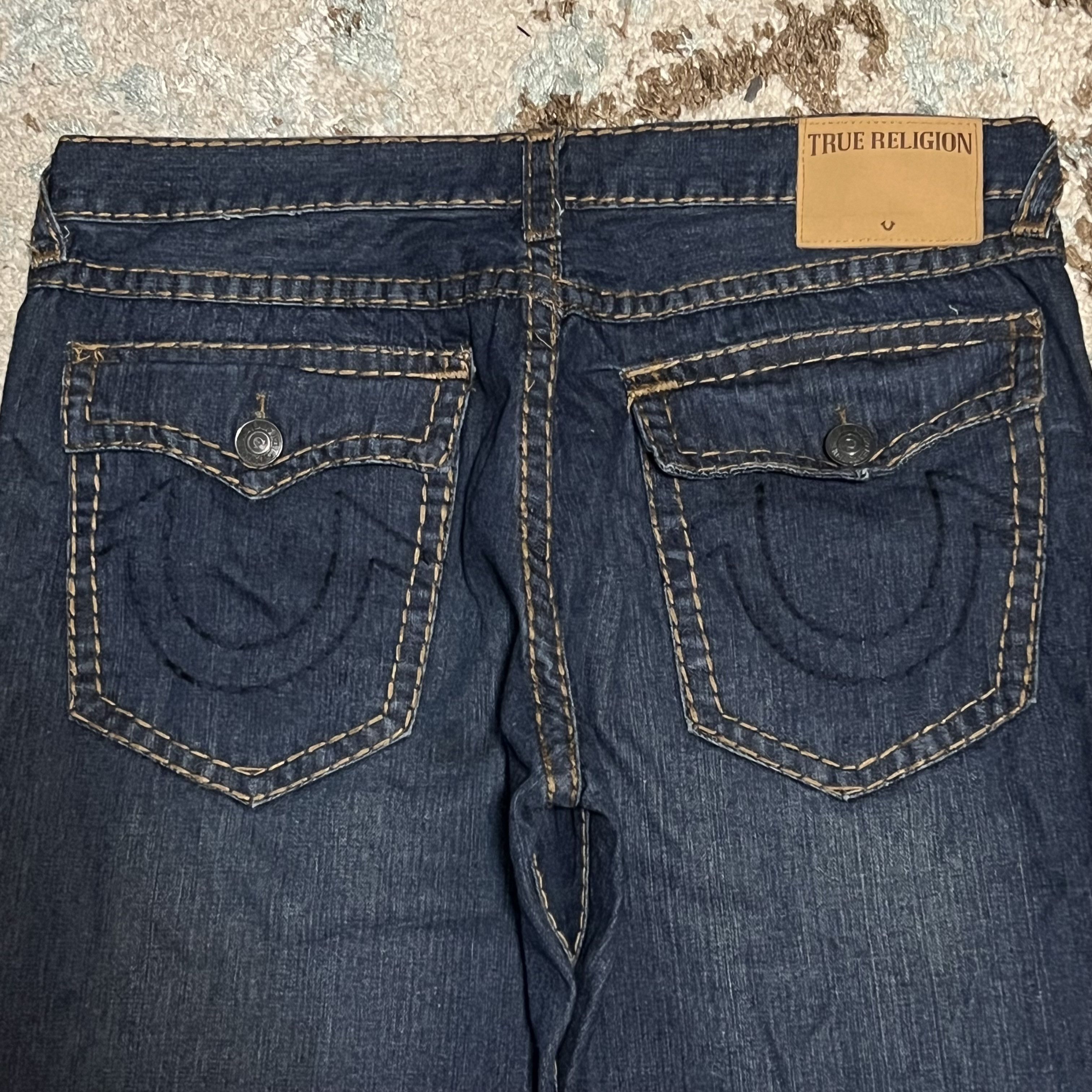 True Religion True Religion Mens Ricky Super T Straight Jeans 42x33 Size US 42 / EU 58 - 3 Thumbnail