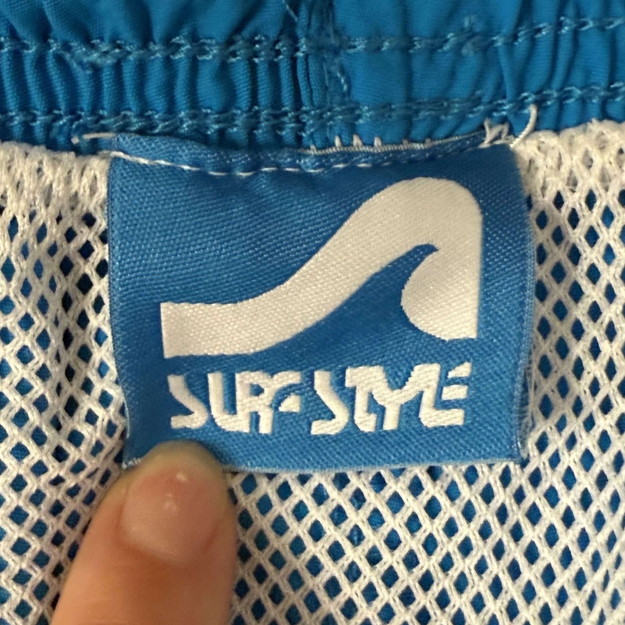 Other Surf Style AQUA Blue Nylon Swim Trunks SURFER BEACH Shorts Size US 36 / EU 52 - 3 Thumbnail