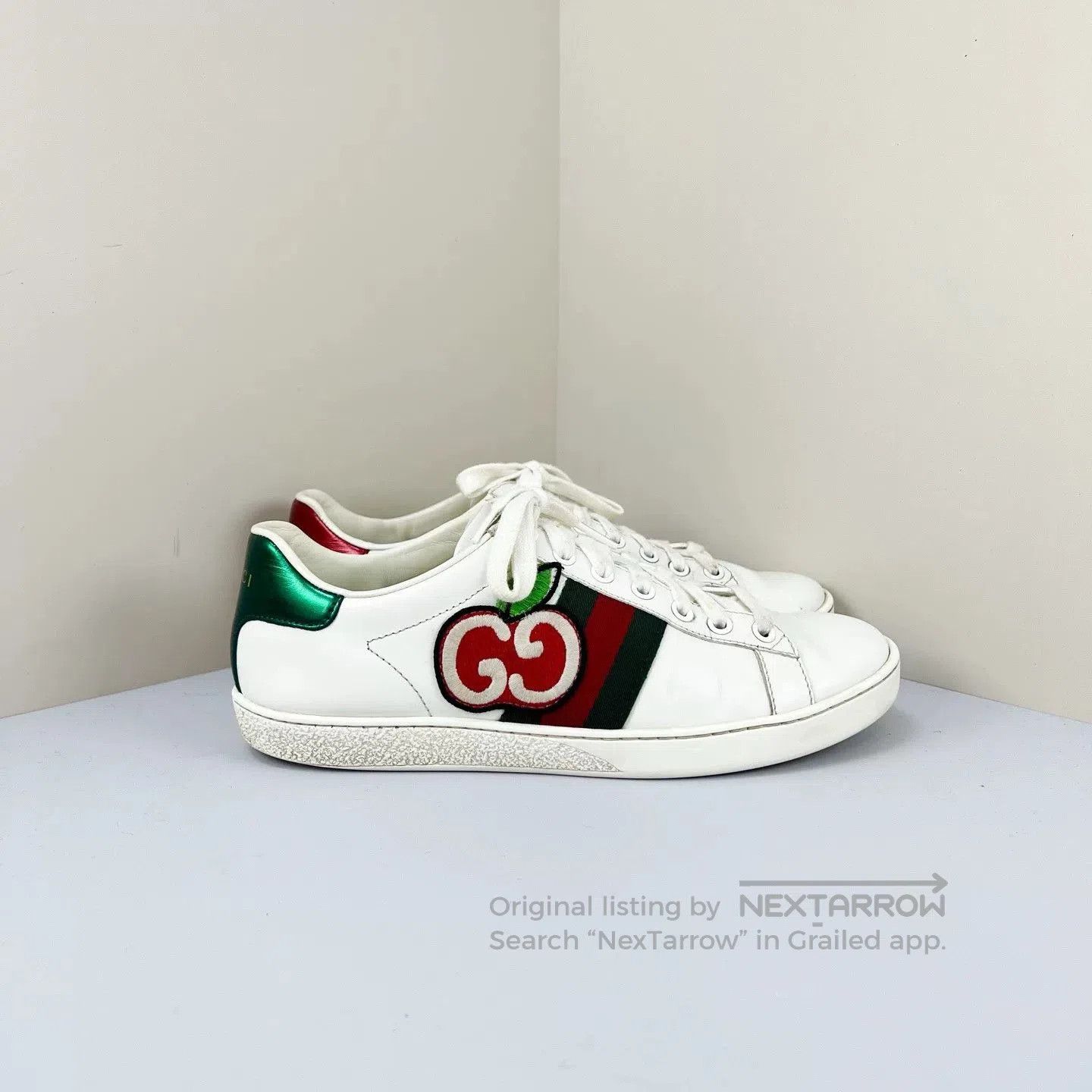Gucci Gucci Double G Apple Embroidery White Sneakers. Size US 5.5 / IT 35.5 - 4 Thumbnail