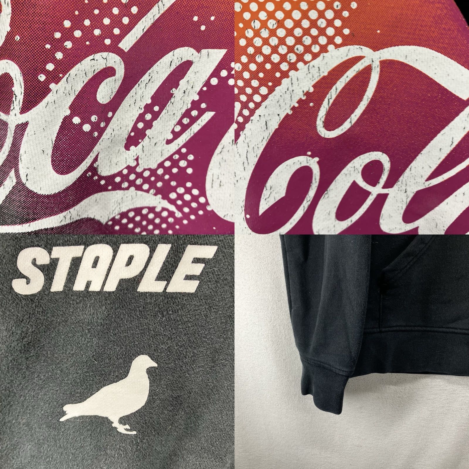 Vintage Coca-Cola Creations Staple Pigeon Hoodie Unisex Small Black Graphic Print Pullover Size US S / EU 44-46 / 1 - 8 Thumbnail