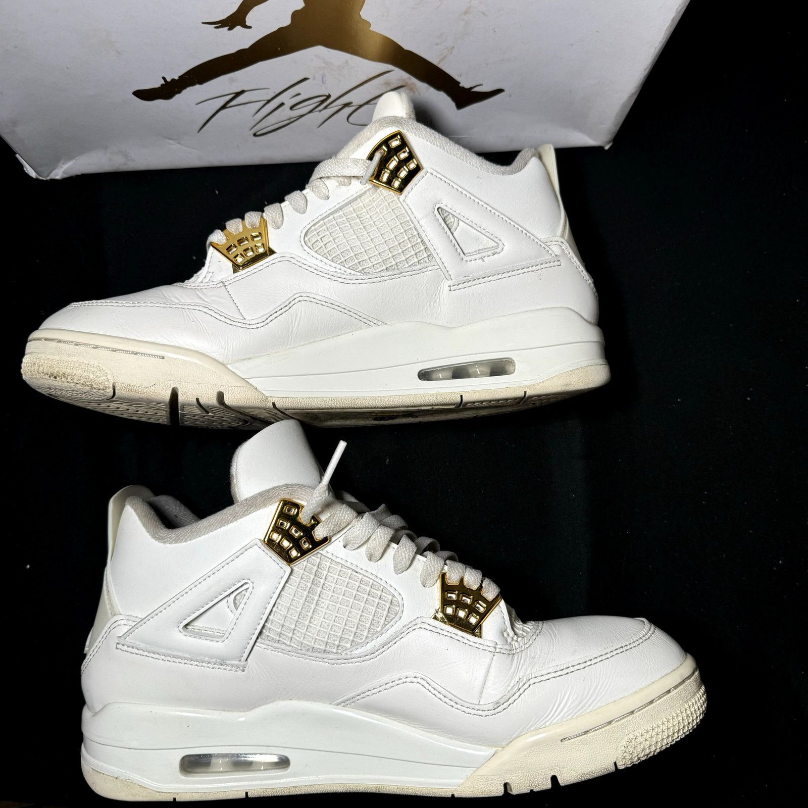 Jordan Brand × Nike Size 12 Nike Air Jordan 4 Retro Metallic Gold Women's Shoes Size US 12 / IT 42 - 3 Thumbnail