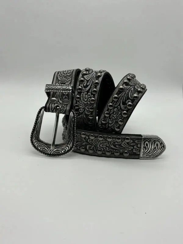 Japanese Brand Kahori x Asada Gothic Studded Belt (cement gray) Size ONE SIZE - 4 Thumbnail