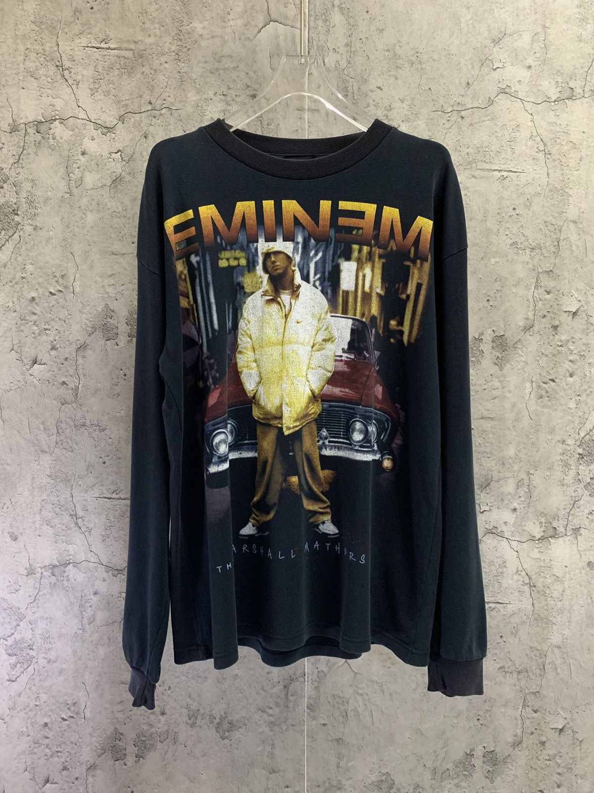 image of Band Tees x Eminem Vintage Eminem The Marshall Mathers Long Sleeve Tee in Black, Men's (Size Large)