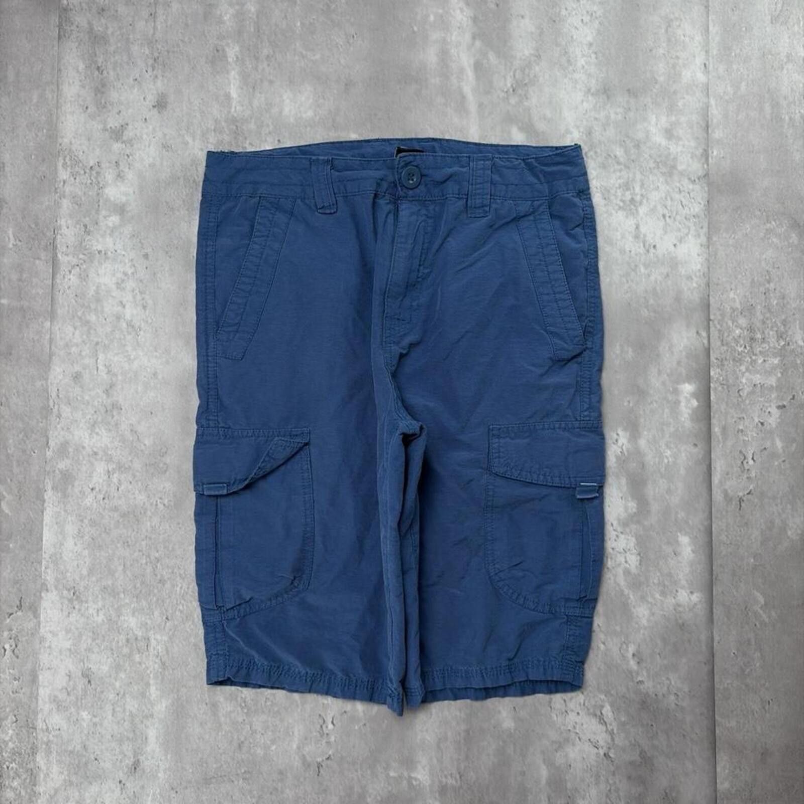 Other Y2K Navy First Wave Surf Grunge Baggy Cargo Shorts Size 26" / US 2 / IT 38 - 2 Thumbnail