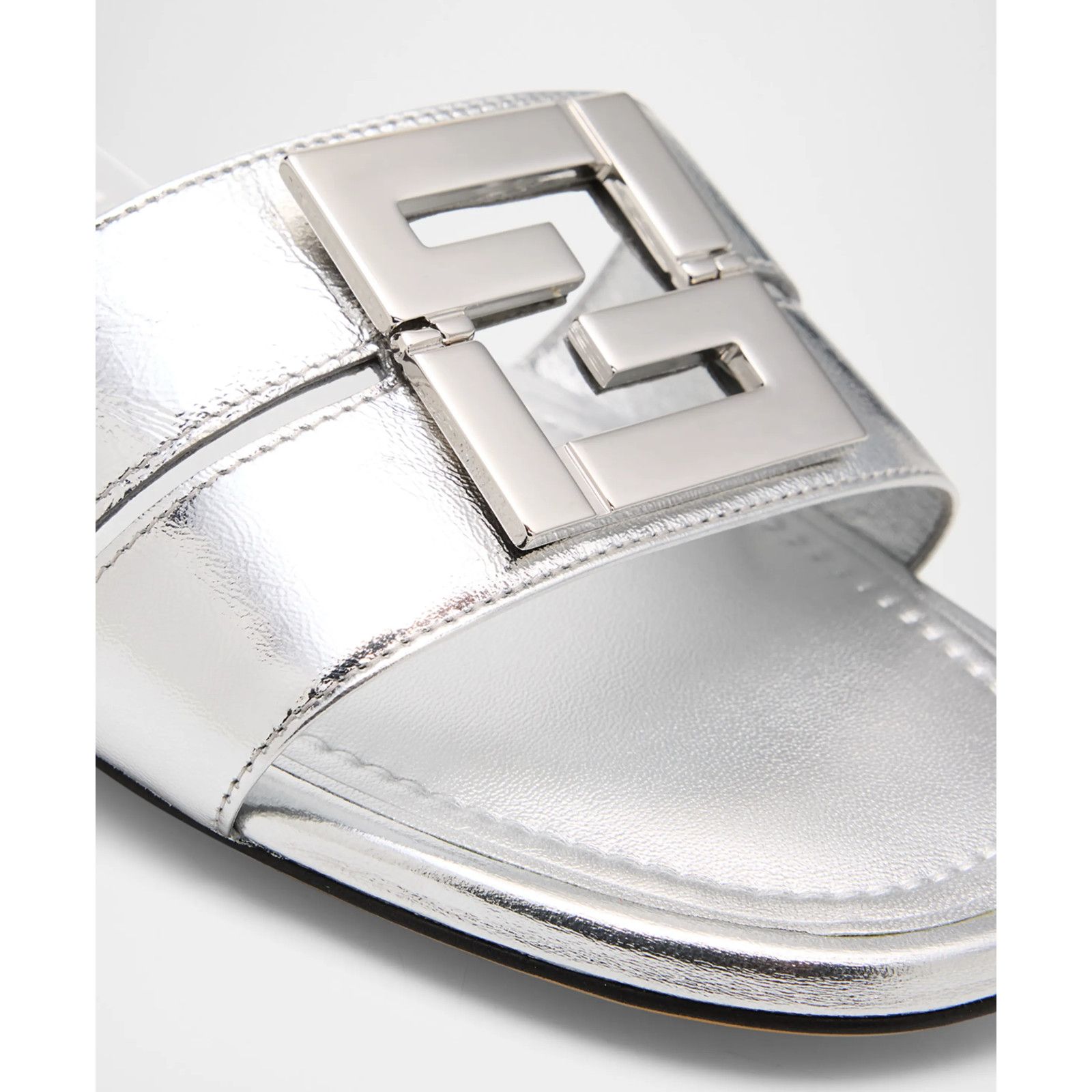 Fendi Fendi Fold Argento Silver FF Monogram Mule Slide Sandal 37 Size US 7 / IT 37 - 6 Thumbnail