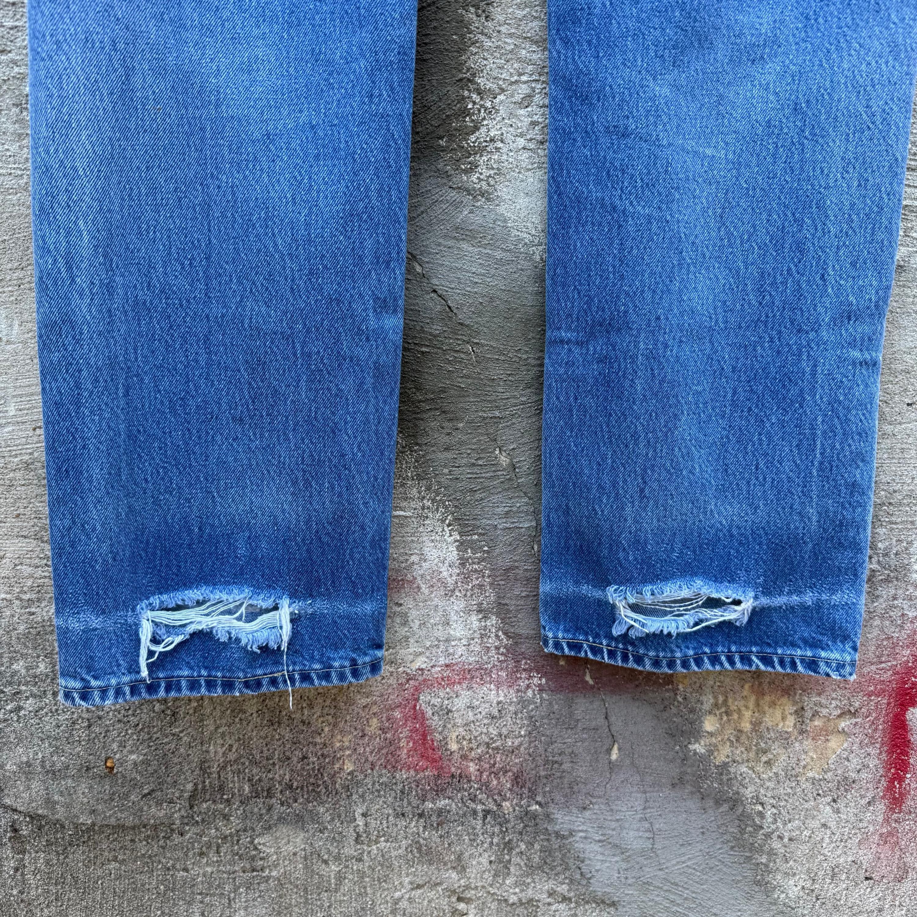 Lee 80's Lee Riders Thrashed & Repaired Denim Jeans Size US 30 / EU 46 - 8 Thumbnail