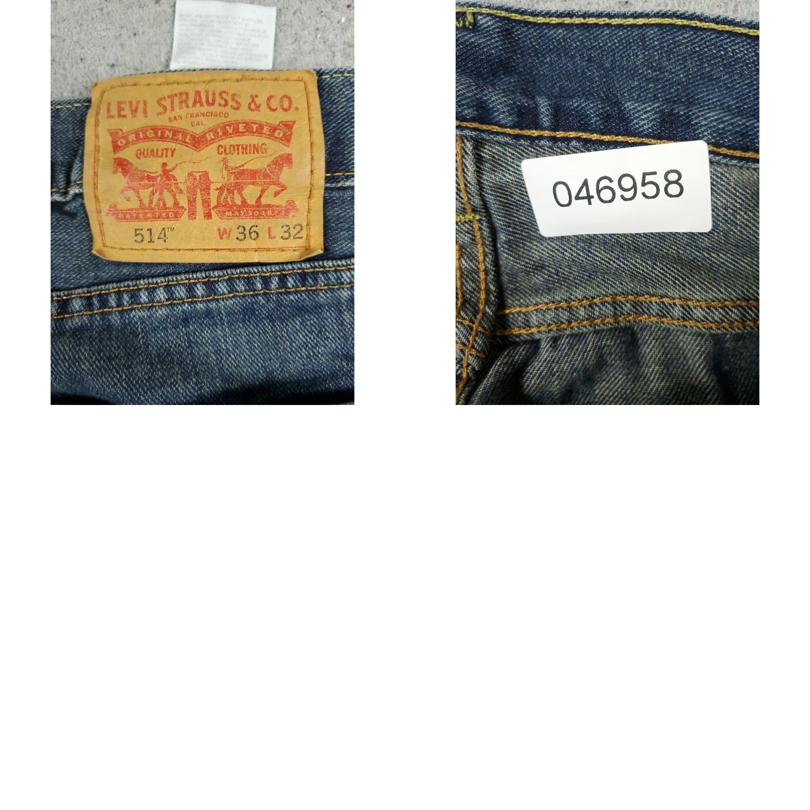 Levi's Levis 514 Jeans Mens Straight Leg Blue Denim Pants 36x32 Size US 36 / EU 52 - 8 Thumbnail