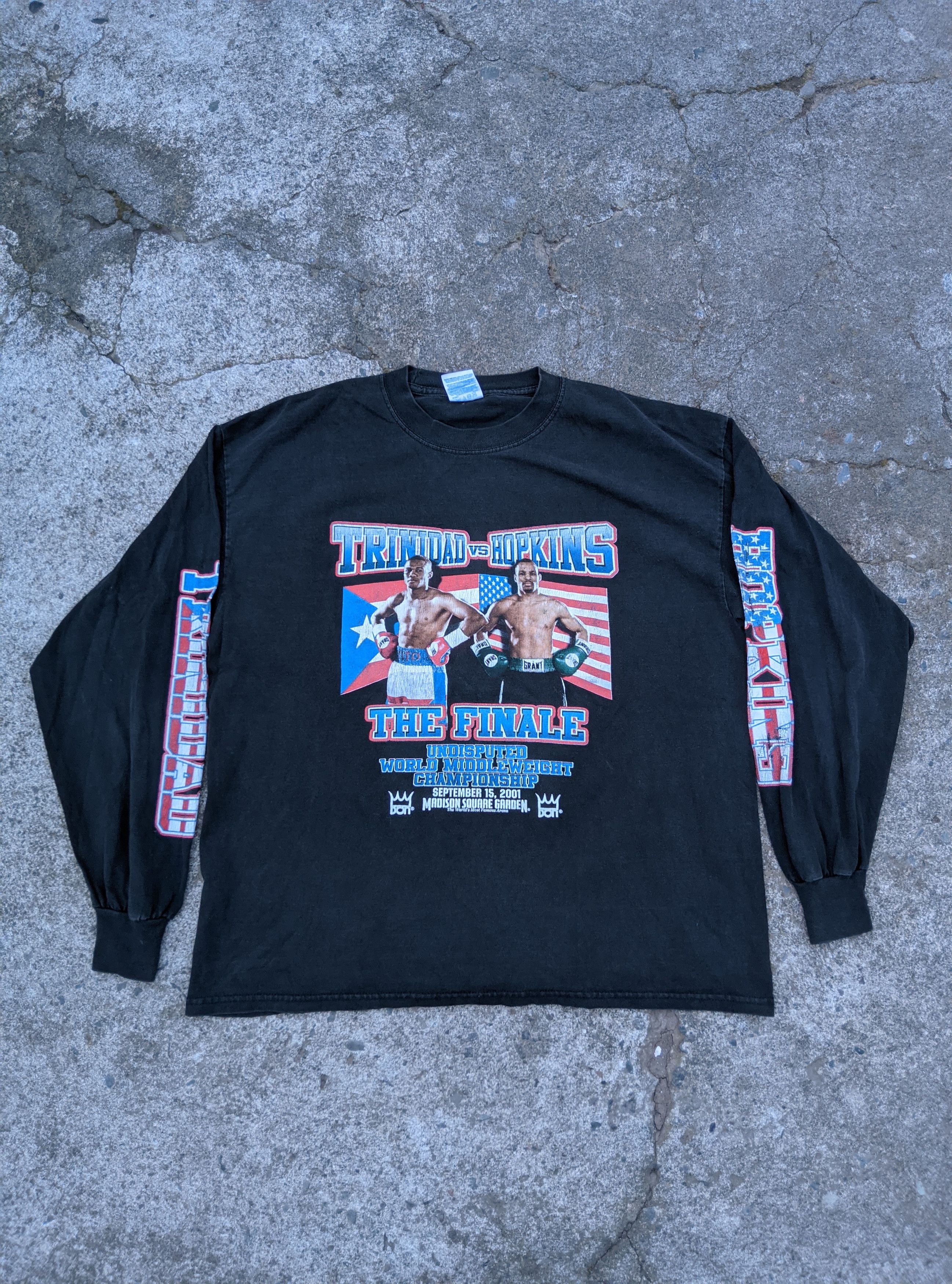 Vintage 2001 Tito Trinidad vs grant hopkins box Wbc t shirt