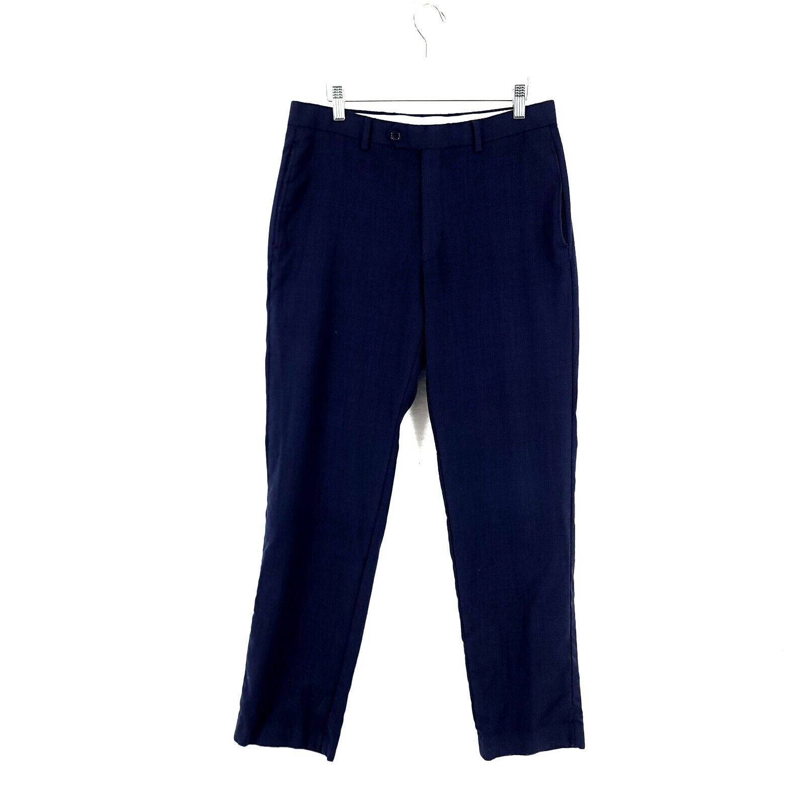 Lauren Ralph Lauren Lauren Ralph Lauren Wool Natural Stretch Blue Check Flat Fro Size 34R - 1 Thumbnail