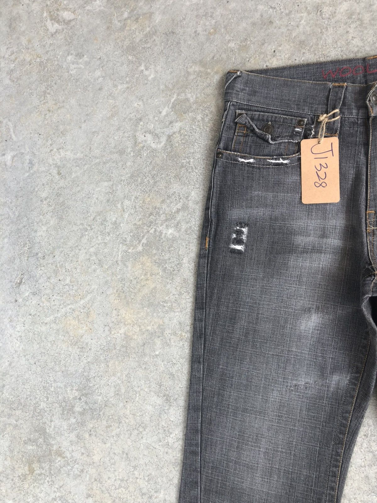 If Six Was Nine Japanese Woolrich Flared Jeans Distressed Denim Size US 31 - 4 Thumbnail