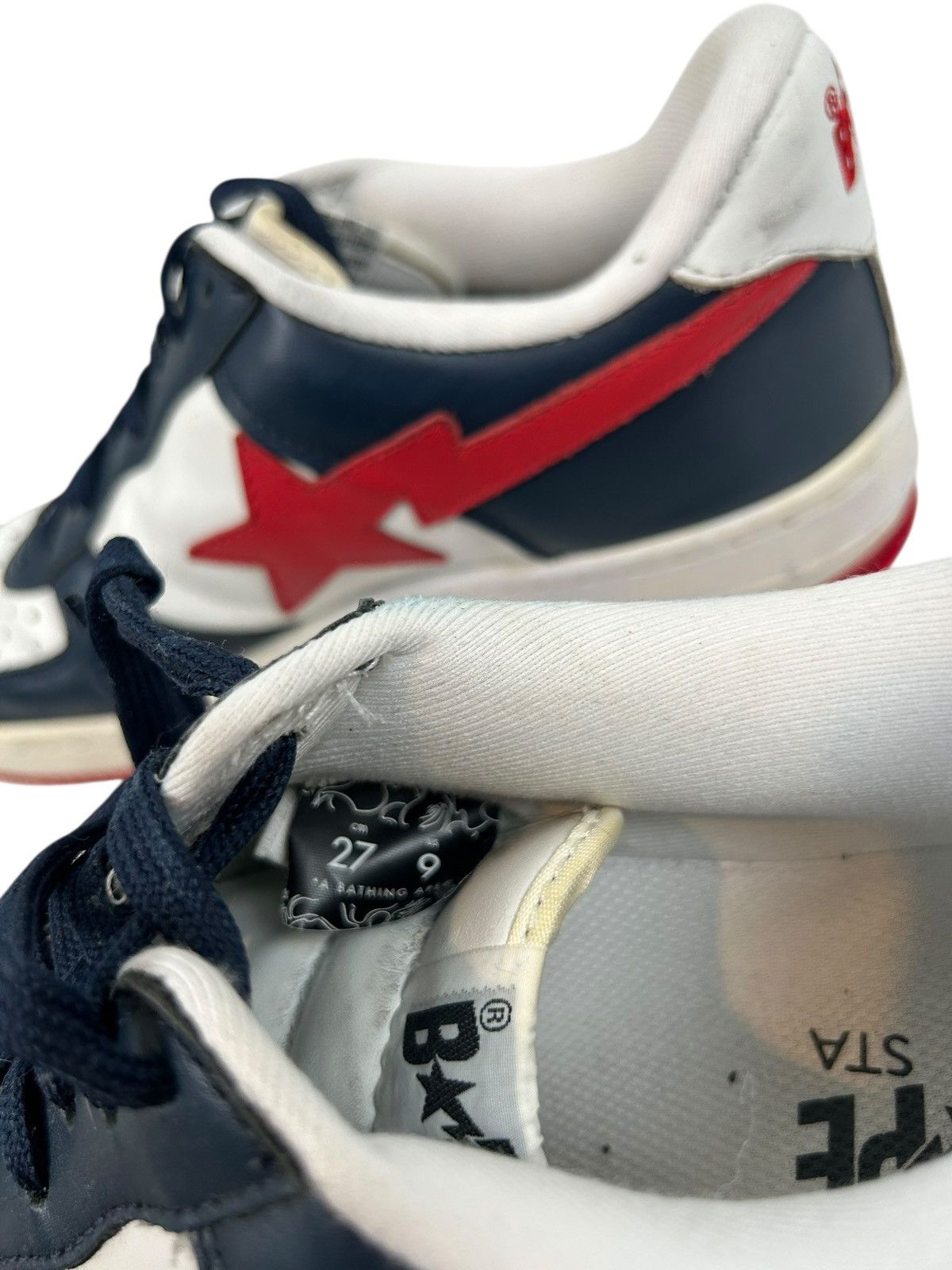 Bape Bape Sta Low Top 9 Red White Blue Size US 9 / EU 42 - 9 Thumbnail