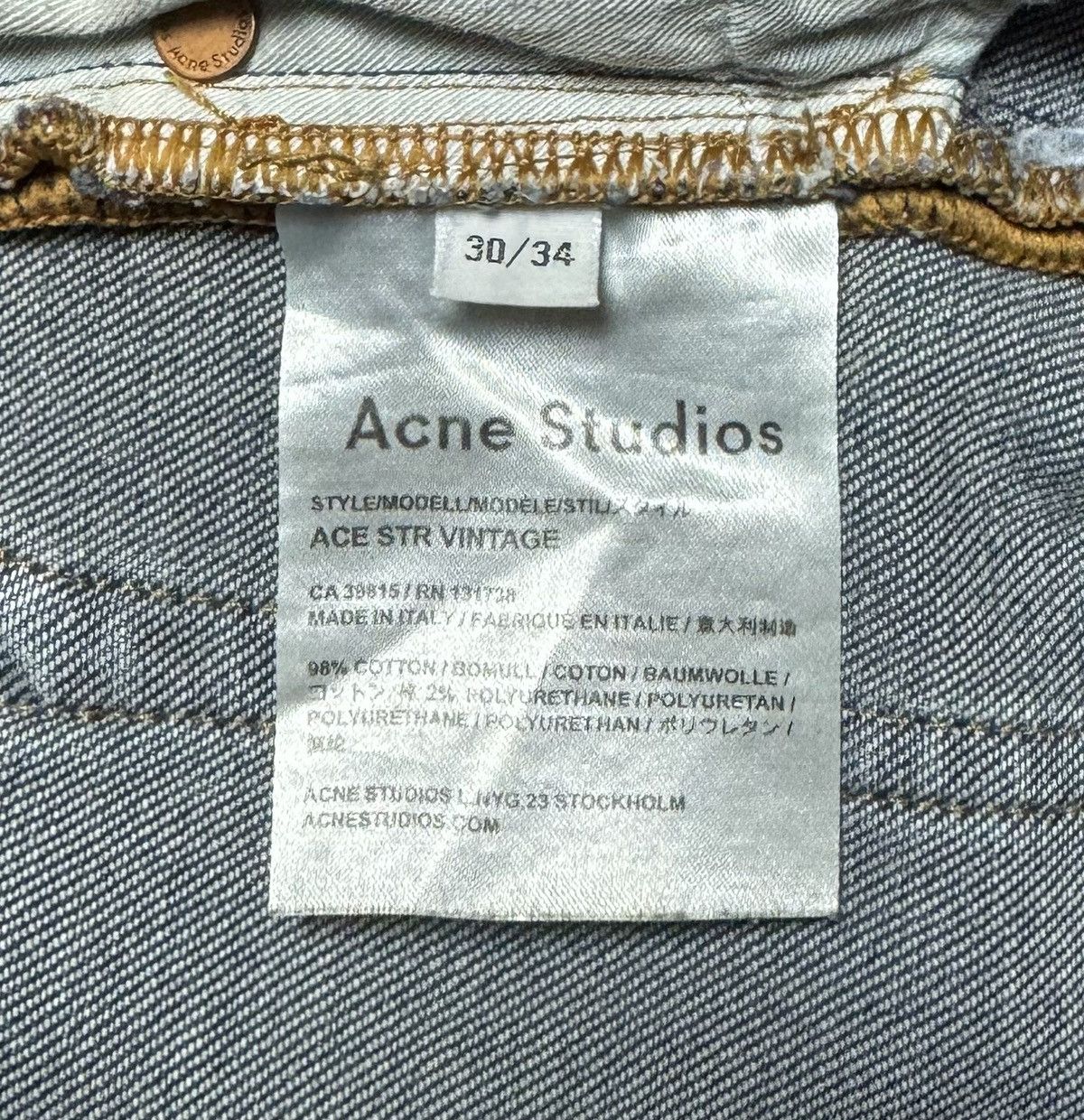 Acne Studios Acne Studios Ace Str Vintage Denim Pants size 30 Size US 30 / EU 46 - 11 Thumbnail