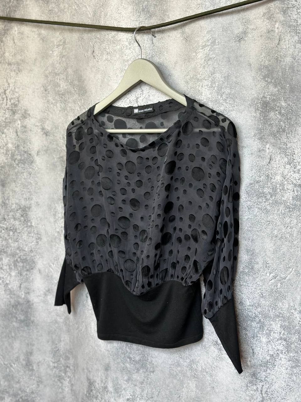 Issey Miyake Issey Miyake Sheer Polka Dot Blouse Vintage Black Japan Size M / US 6-8 / IT 42-44 - 1 Thumbnail