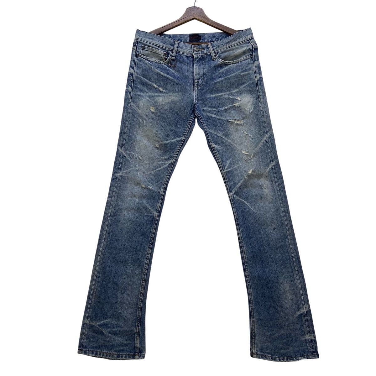 JACKROSE Flare Jackrose Distressed Denim Jeans Size US 31 - 5 Thumbnail