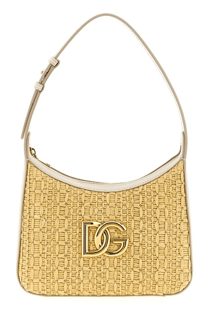 D&G $1695 Beige Raffia Shoulder Bag New Auth