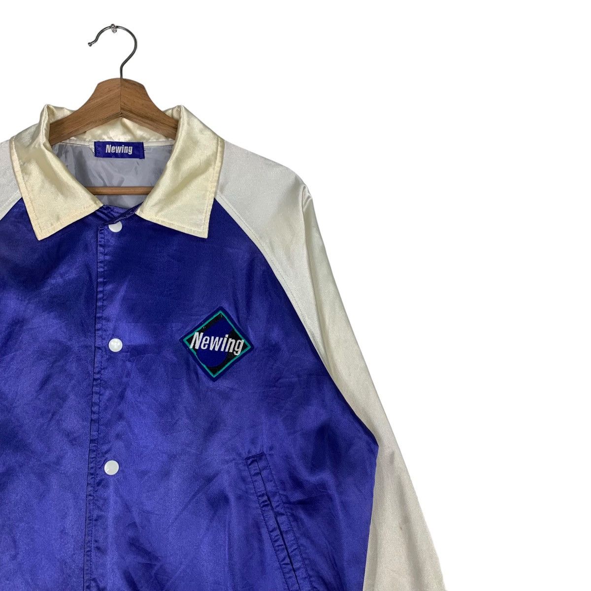 Japanese Brand NEWING Big Logo Colorblock Coach Jacket #0386-C18 Size US L / EU 52-54 / 3 - 7 Thumbnail