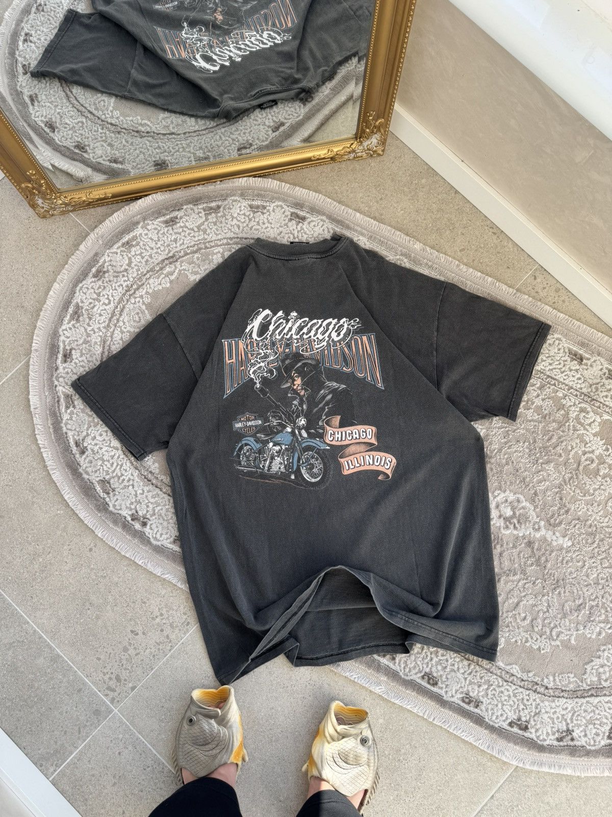 Harley Davidson 1990’s HARLEY DAVIDSON Biker T Shirt Made In USA🇺🇸 Size US XXL / EU 58 / 5 - 8 Thumbnail