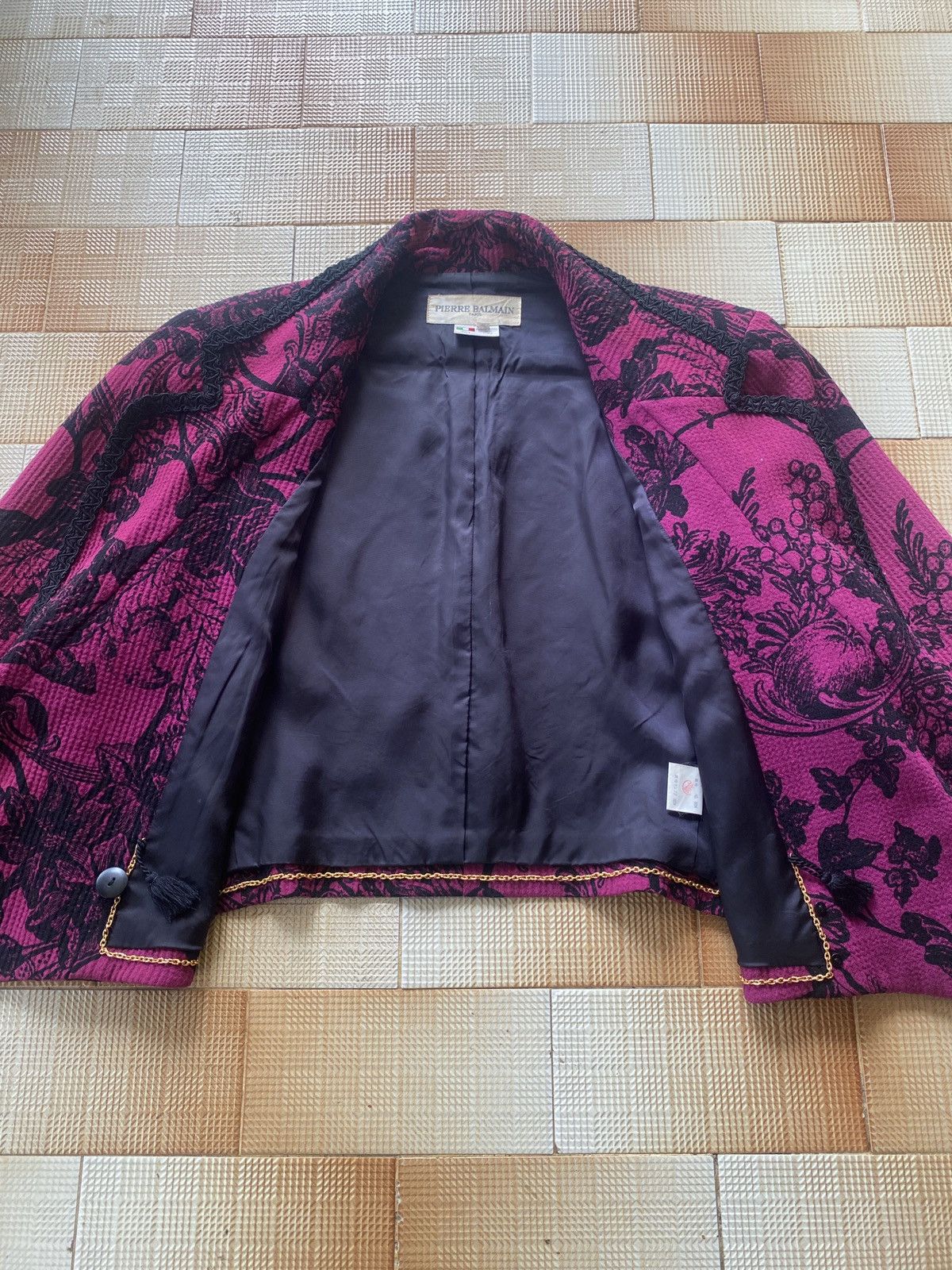 Balmain × Pierre Balmain Vintage pierre balmain cropped jacket Size XL / US 12-14 / IT 48-50 - 11 Thumbnail