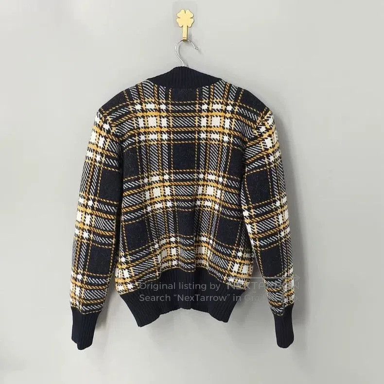 Saint Laurent Paris Saint Laurent Plaid Knit Cardigan. Size US L / EU 52-54 / 3 - 2 Thumbnail