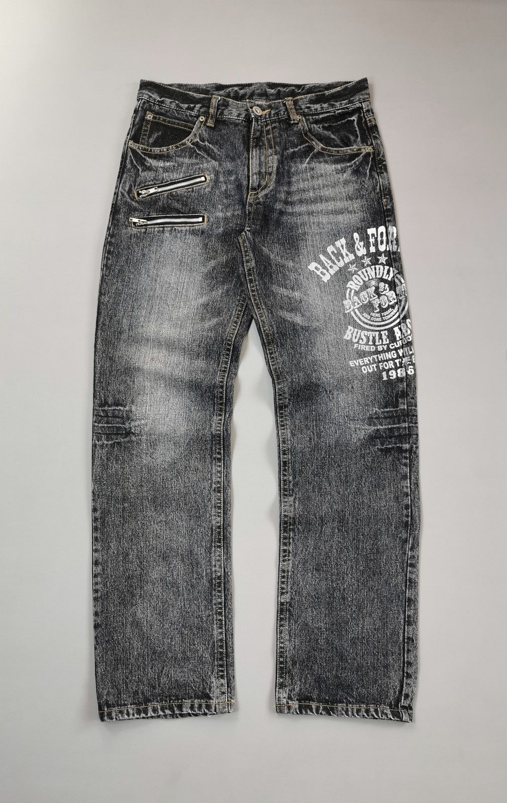 Designer × If Six Was Nine × Japanese Brand BACK & FORTH DOUBLE ZIPPER JEANS (LG32) Size US 32 / EU 48 - 1 Thumbnail