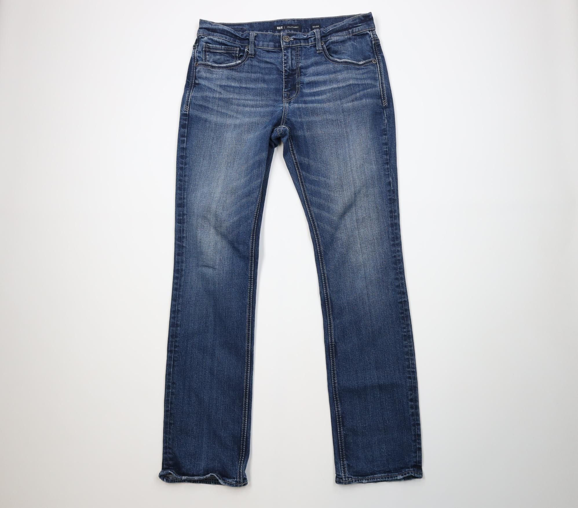Vintage Buckle BKE Stretch Thick Stitch Straight Leg Denim Jeans Size US 34 / EU 50 - 1 Thumbnail