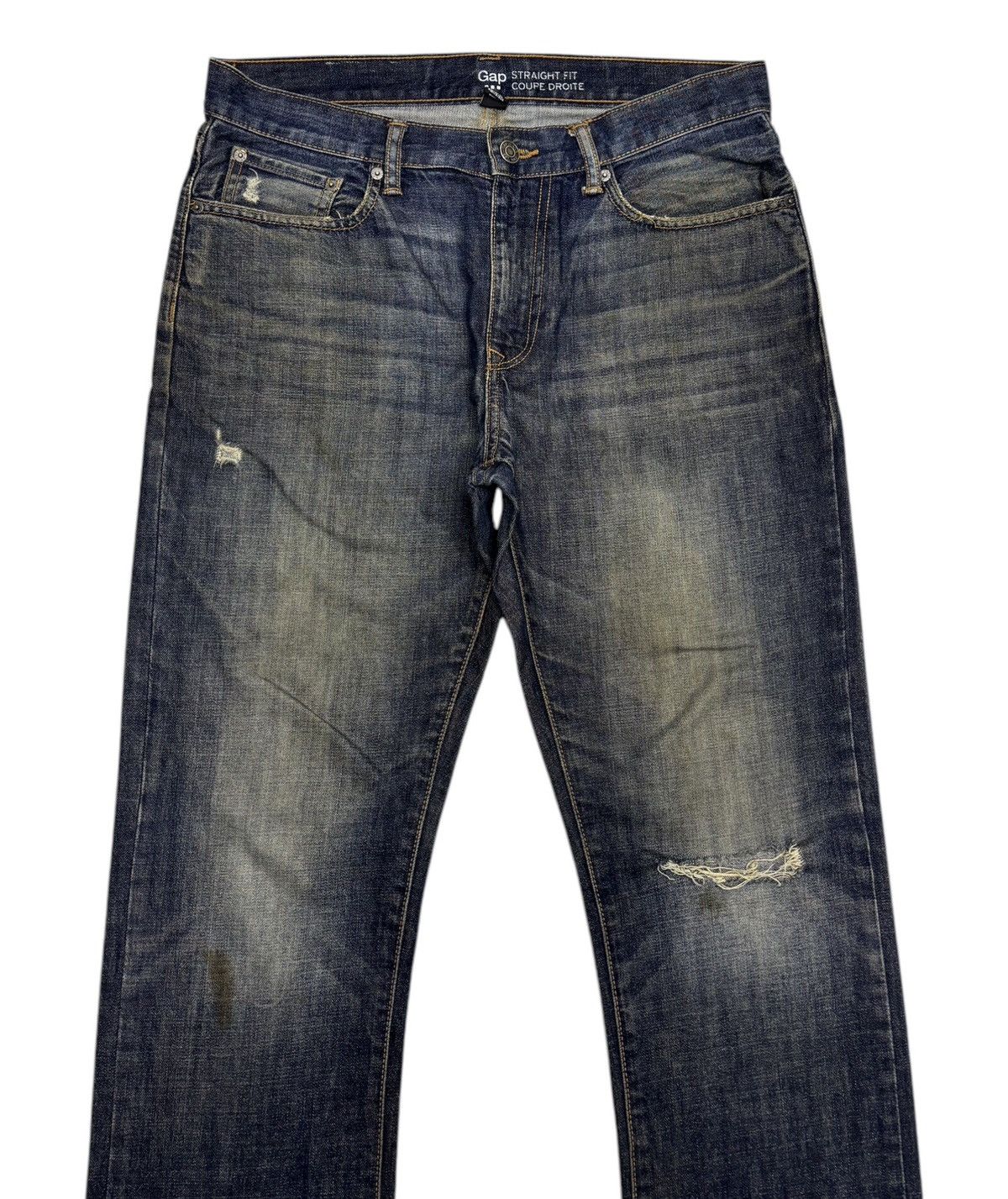 Gap × If Six Was Nine × Le Grande Bleu (L.G.B.) GAP STRAIGHT FIT COUPE DROITE DISTRESSED DENIM Size US 35 - 5 Thumbnail