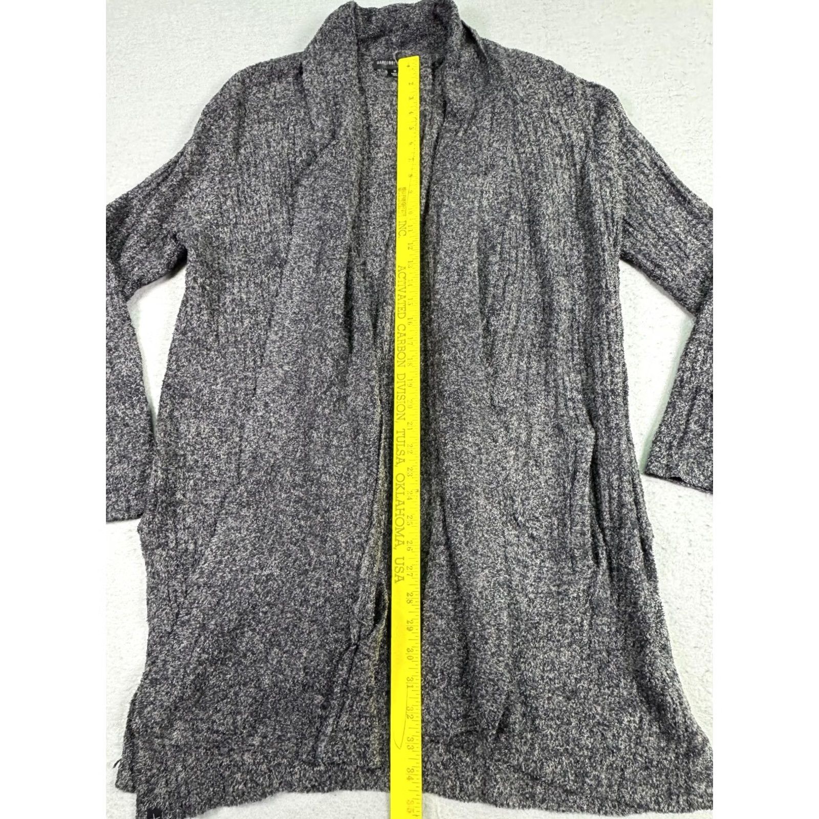 Vintage Barefoot Dreams Sweater Womens 1X Gray CozyChic Lite Open Front Cardigan Duster Size XL / US 12-14 / IT 48-50 - 3 Thumbnail