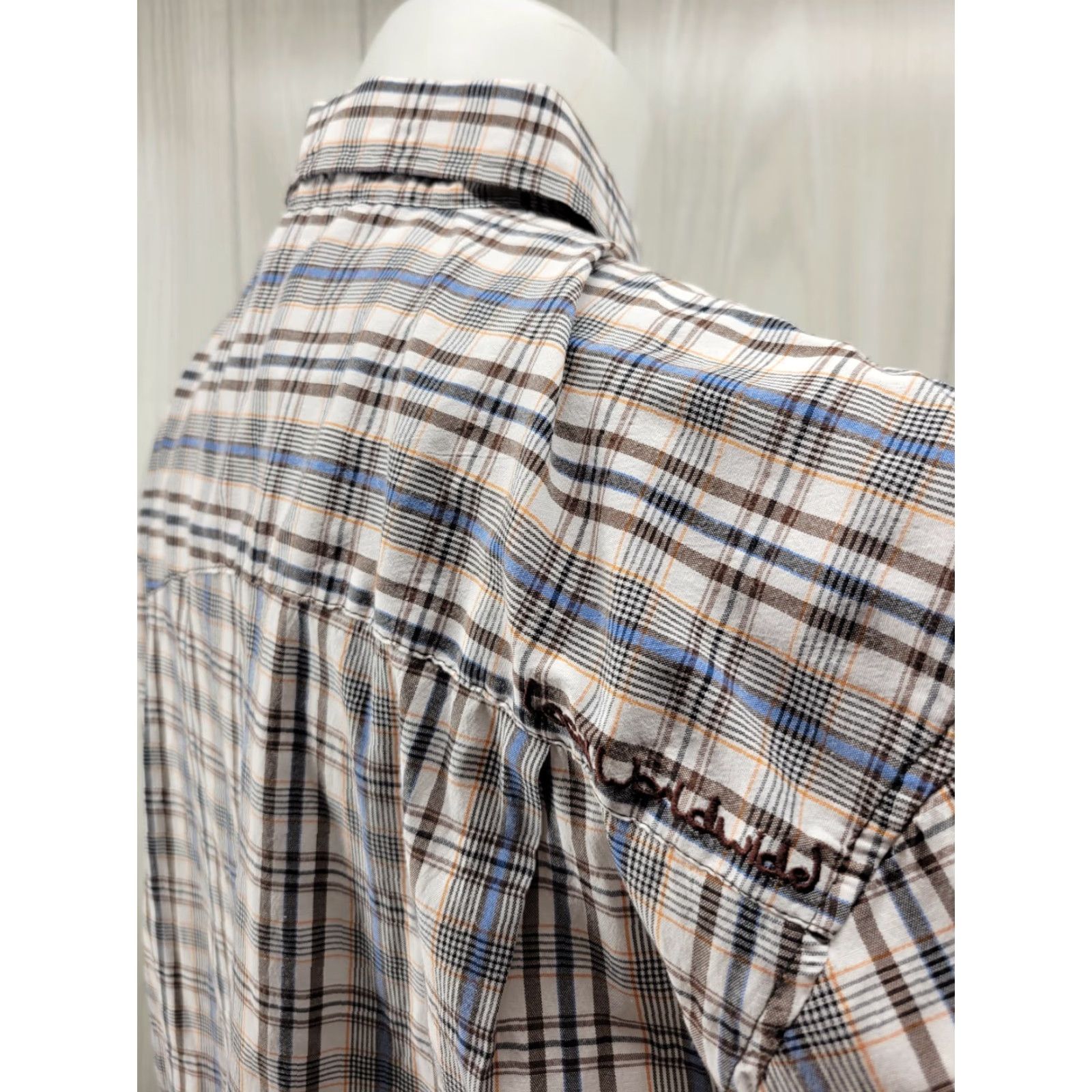 KAVU Kavu Men’s Plaid Blue Brown Short Sleeve Casual Button Up Size XXL Size US 39 - 7 Thumbnail