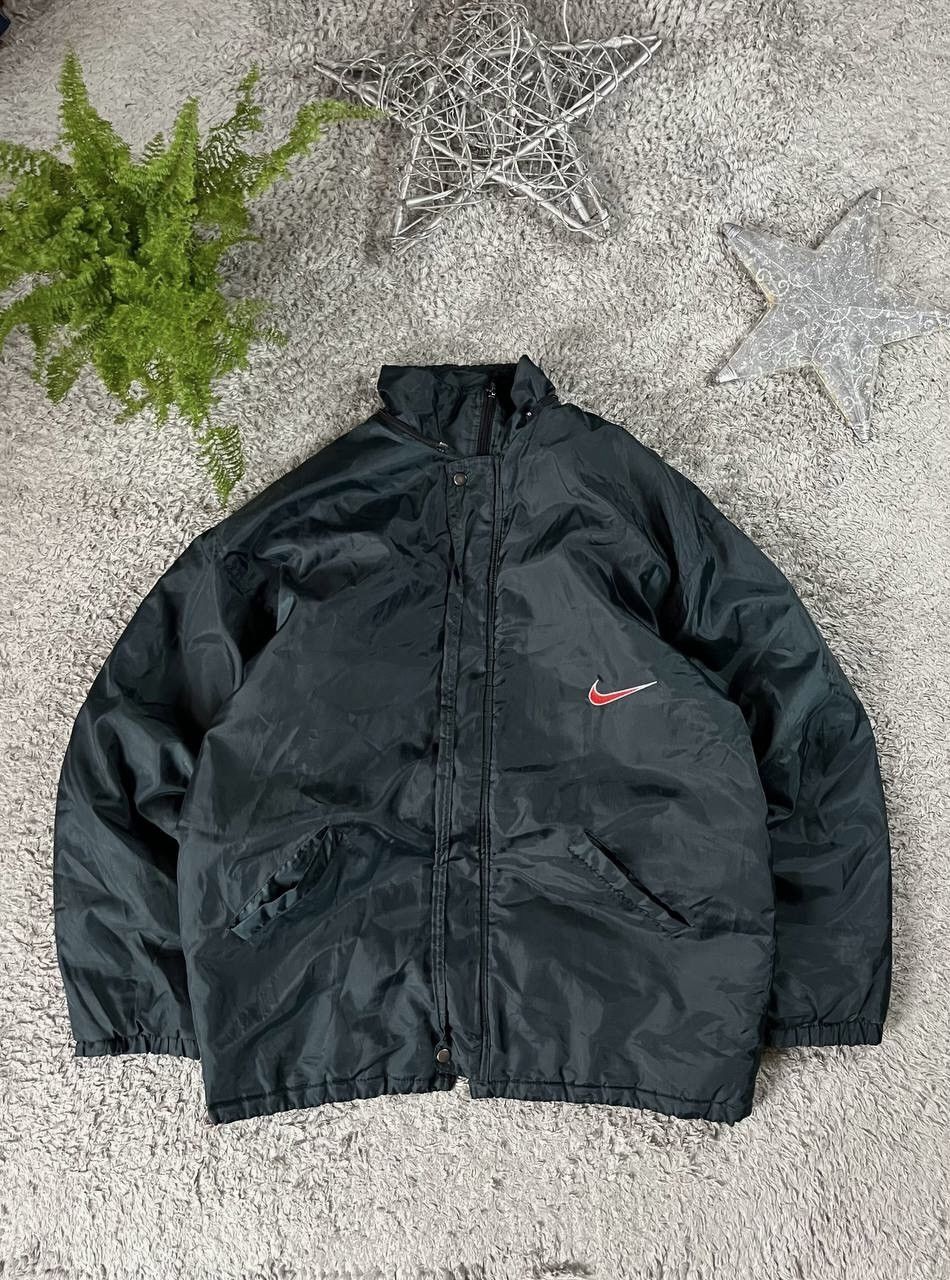 Nike × Vintage Vintage Nike 90s Rare Puffer Jacket Y2K Big Logo Swoosh Size US L / EU 52-54 / 3 - 4 Thumbnail