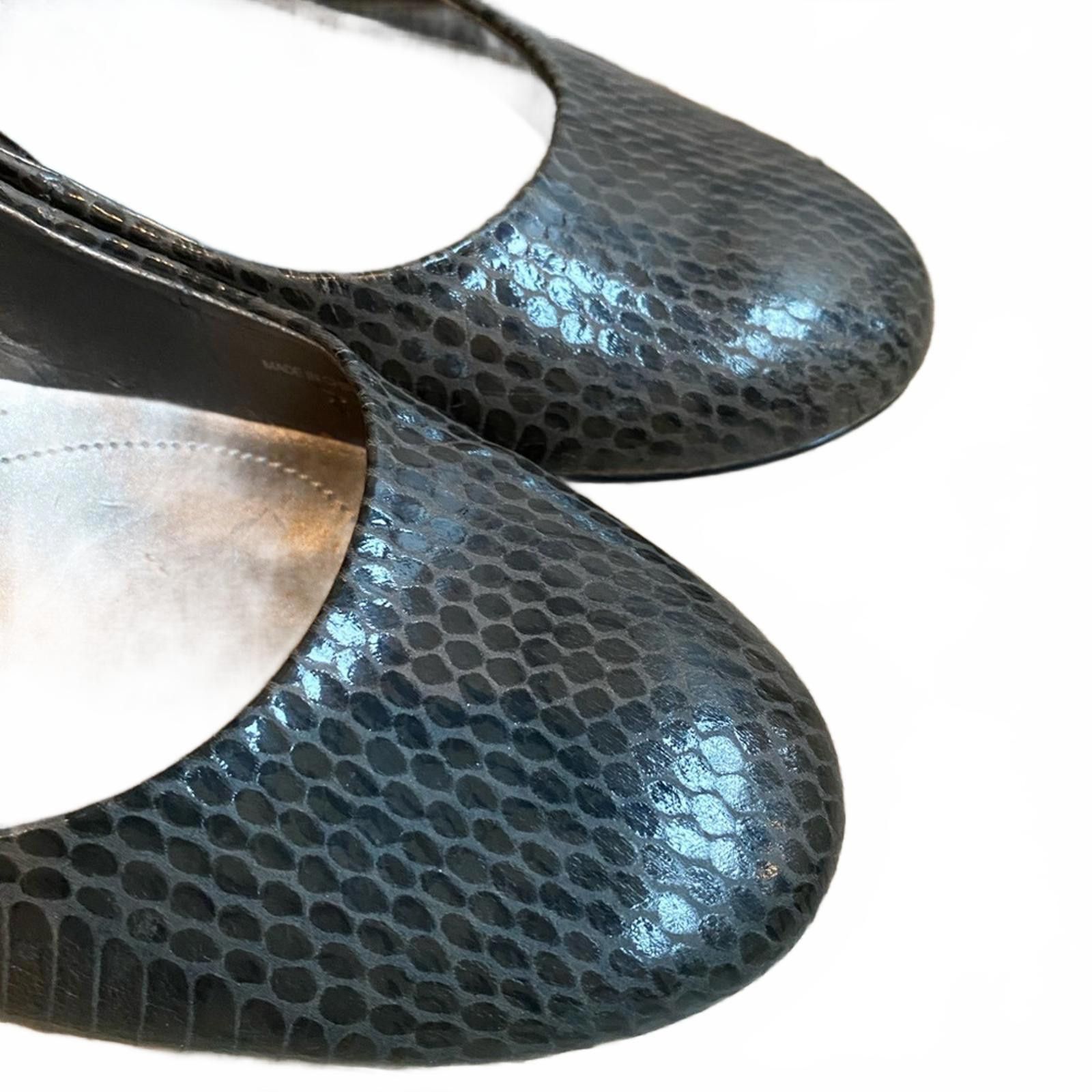 Elie Tahari Vintage TAHARI Snakeskin Taupe Metallic Wedge Heels Size 11 Size US 11 / IT 41 - 3 Thumbnail