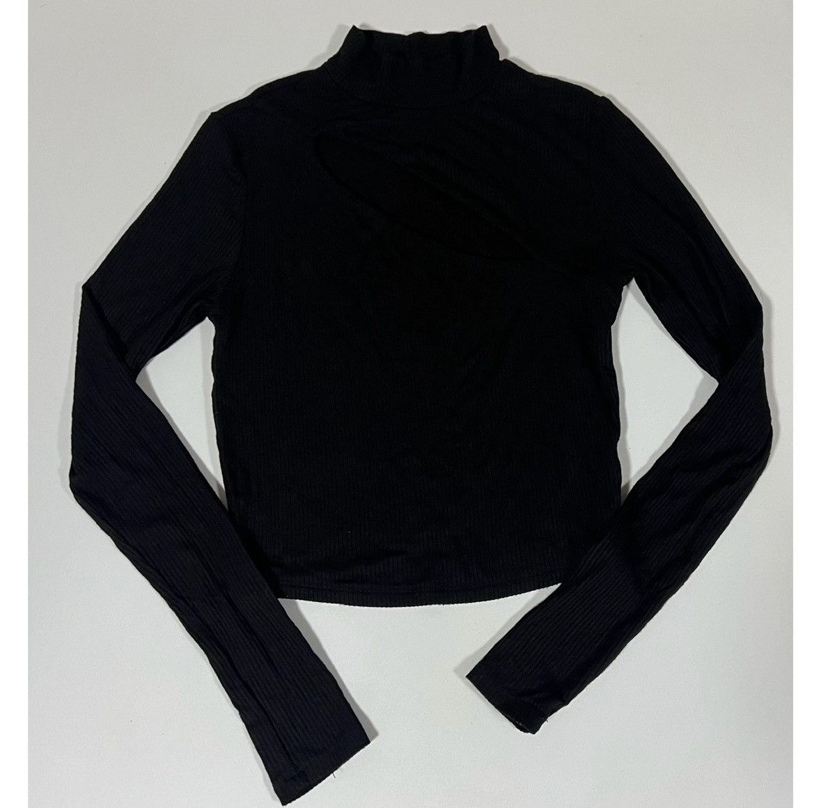 Garage Garage Cut-Out Long Sleeve Turtleneck Shirt Blouse Size S 🖤 Size S / US 4 / IT 40 - 3 Thumbnail