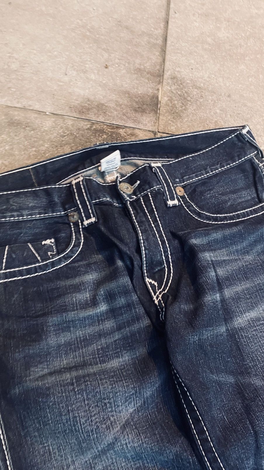 True Religion TRUE RELIGION BAGGY RAW DENIM JEANS Size US 38 / EU 54 - 4 Thumbnail