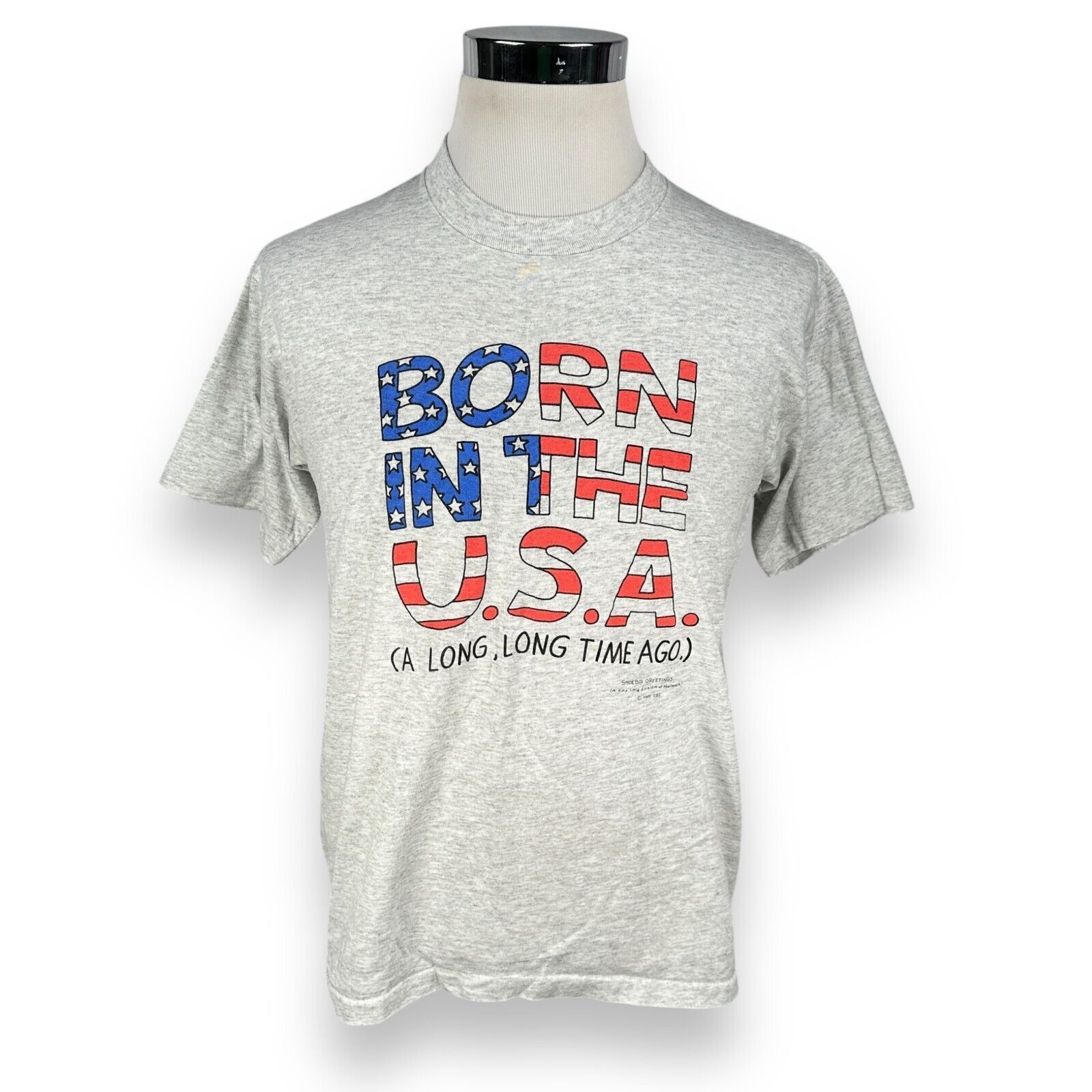 The Unbranded Brand Vintage Hallmark Born In The USA T-Shirt Men’s Large Gray Size US L / EU 52-54 / 3 - 1 Thumbnail
