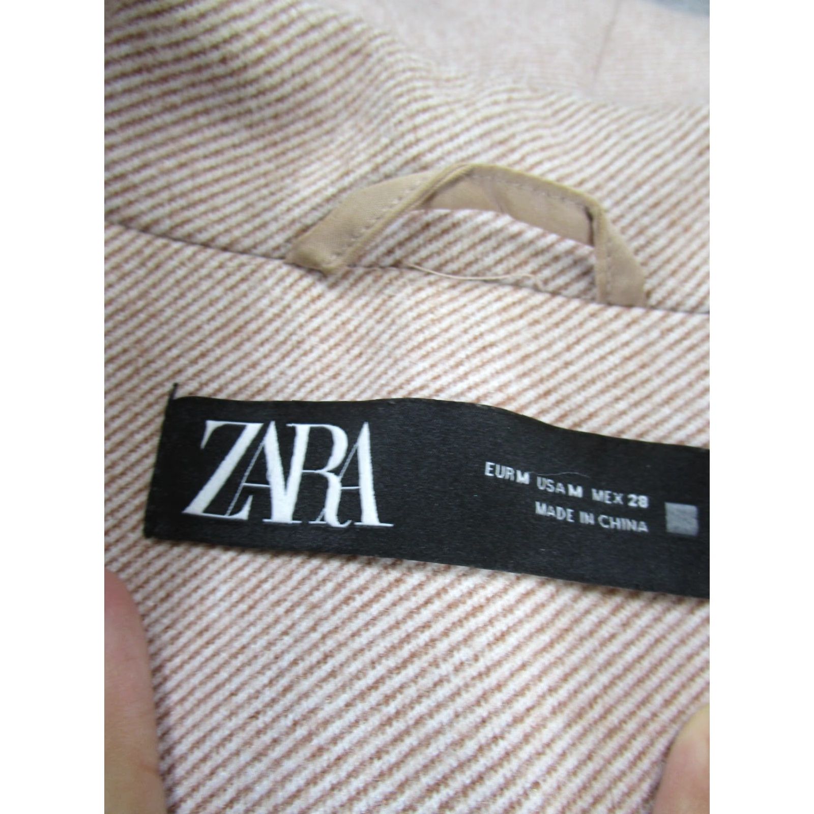 Zara Zara Pea Coat Womens Medium Pink Flannel Casual *Stains Size M / US 6-8 / IT 42-44 - 7 Thumbnail