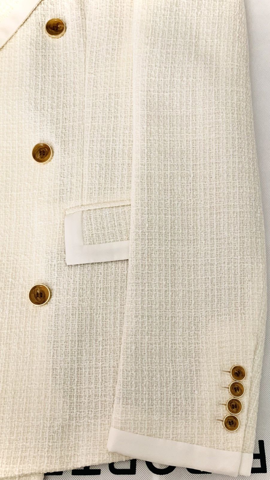 Amiri AMIRI Double-Breasted Silk Twill Wool Bouclé Blazer Size 50L Size 50L - 12 Thumbnail