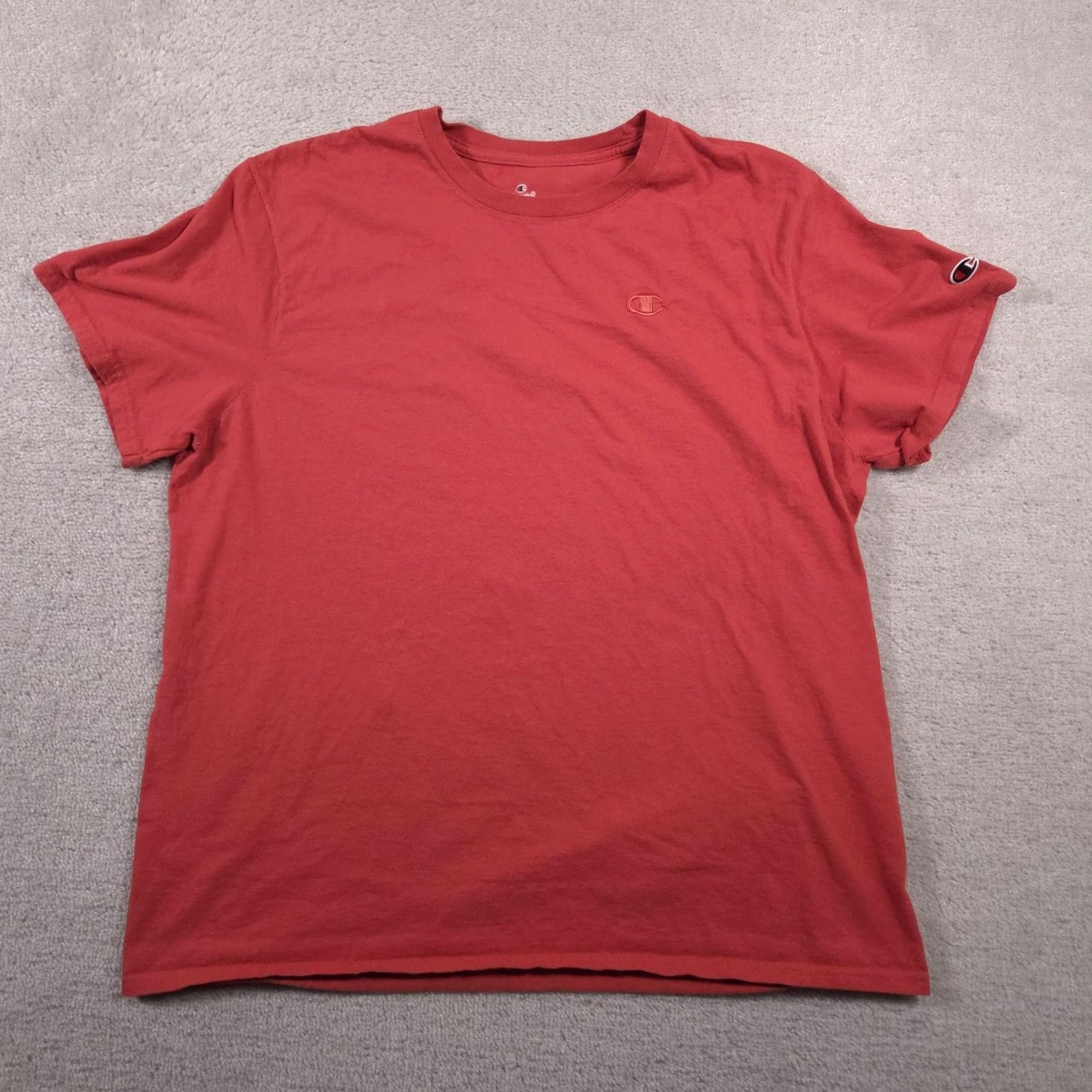 Champion VINTAGE? None. Final: Champion Shirt Mens 2XL Red C Logo Patch Sleeve Short Sleeve Crewneck Tee Size US XXL / EU 58 / 5 - 2 Thumbnail