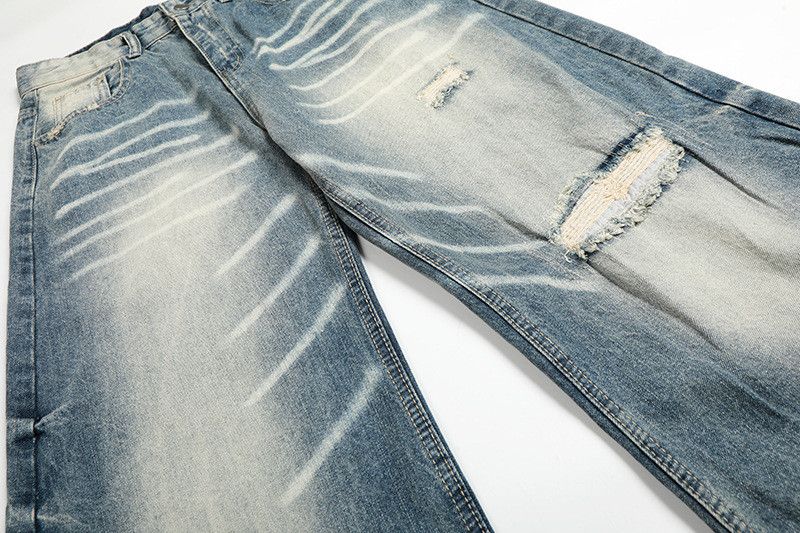 Vintage American retro high street washed distressed loose jeans Size US 32 / EU 48 - 4 Thumbnail