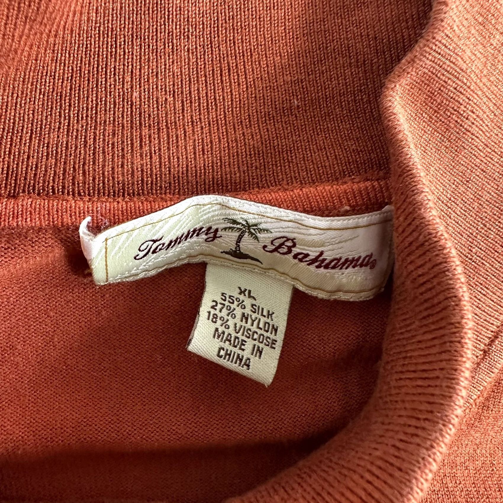 Tommy Bahama Tommy Bahama 1/4 Zip Sweater Mens XL Silk Blend Long Sleeve Orange Preppy Pullover Knit Casual Cardigan? Size US XL / EU 56 / 4 - 5 Thumbnail