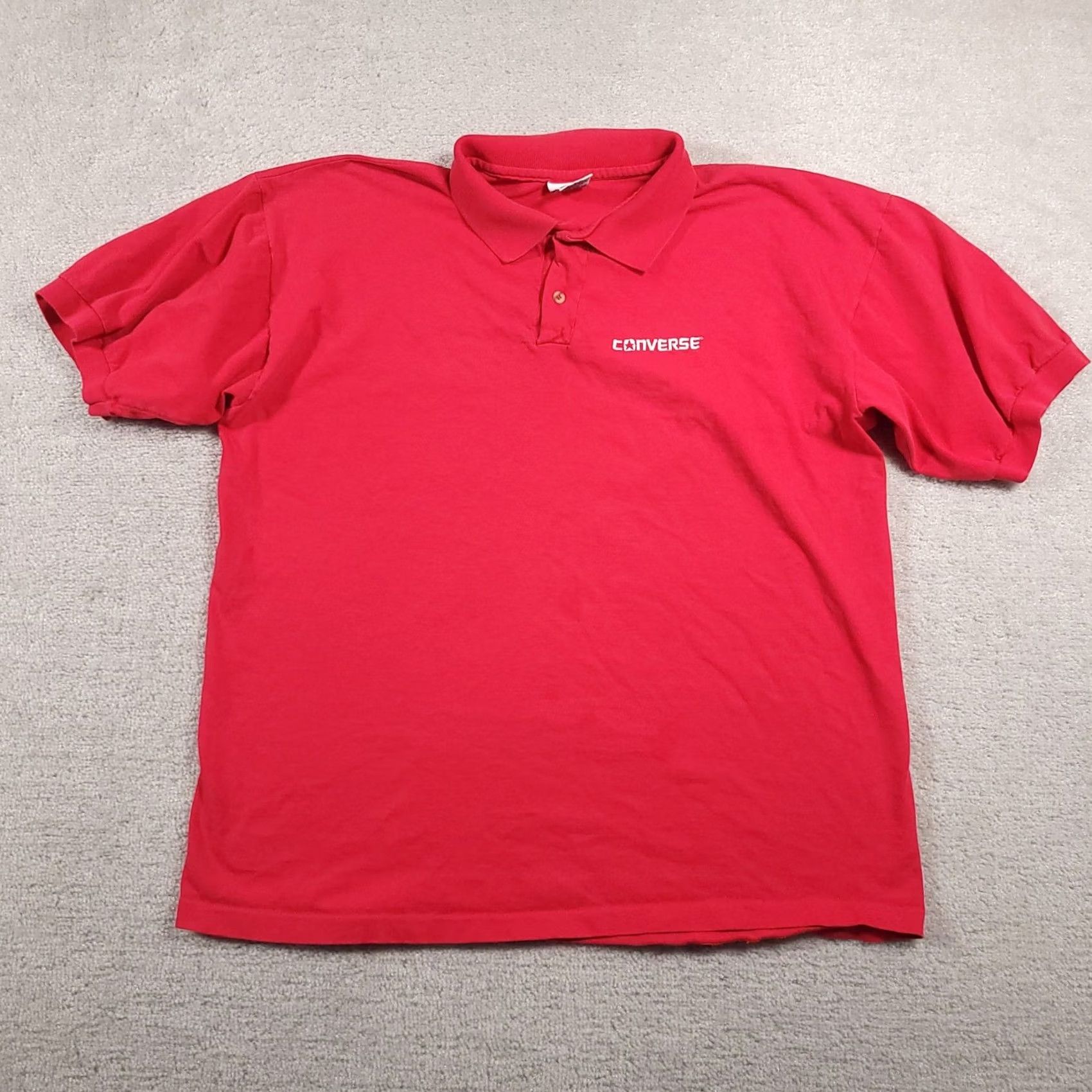 Converse VINTAGE Converse Polo Shirt Mens XL Red Embroidered USA Made Anvil Skate 90s Size US XL / EU 56 / 4 - 2 Thumbnail