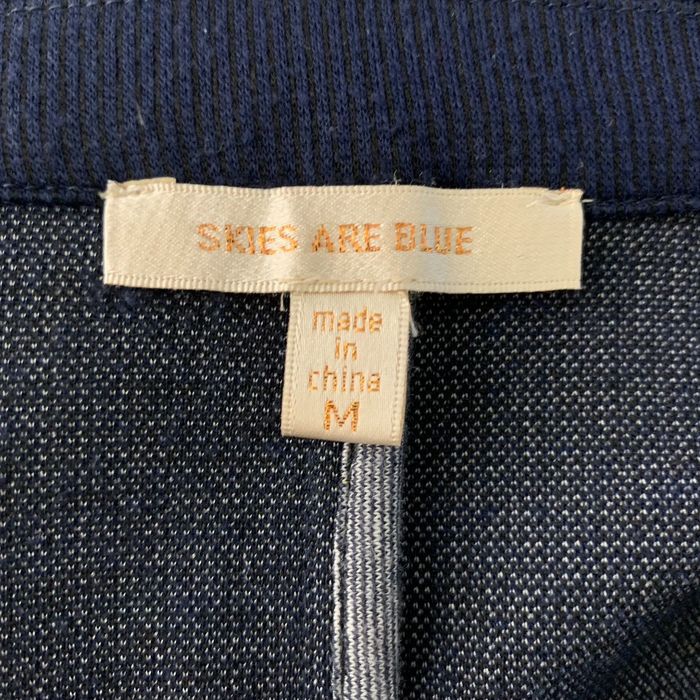 Other Skies are Blue Asa Knit Blazer Jacket M Blue Open Front 3/4 | Grailed