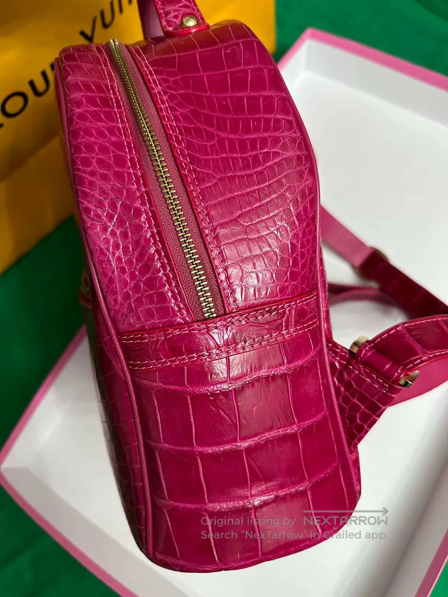 Other Pink Crocodile Leather Backpack. Size ONE SIZE - 5 Thumbnail