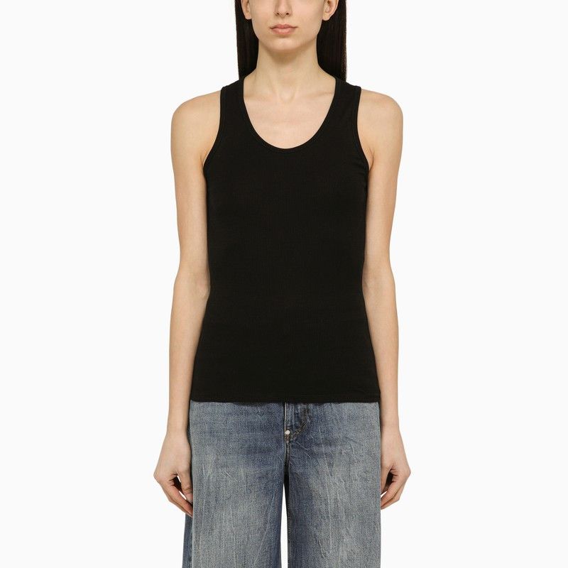 image of Wardrobe NYC Wardrobe.nyc Black Cotton Crew-Neck Tank Top, Women's (Size Small)