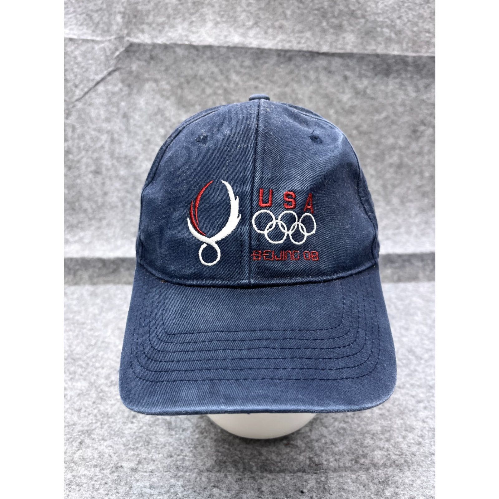 Vintage Beijing 2008 Summer Olympics Hat Cap Strap Back Adult Blue Cotton Embroidered Baseball Cap Unisex Adults Sports Olympics AdjustableTwill Shirt? Size ONE SIZE - 2 Thumbnail