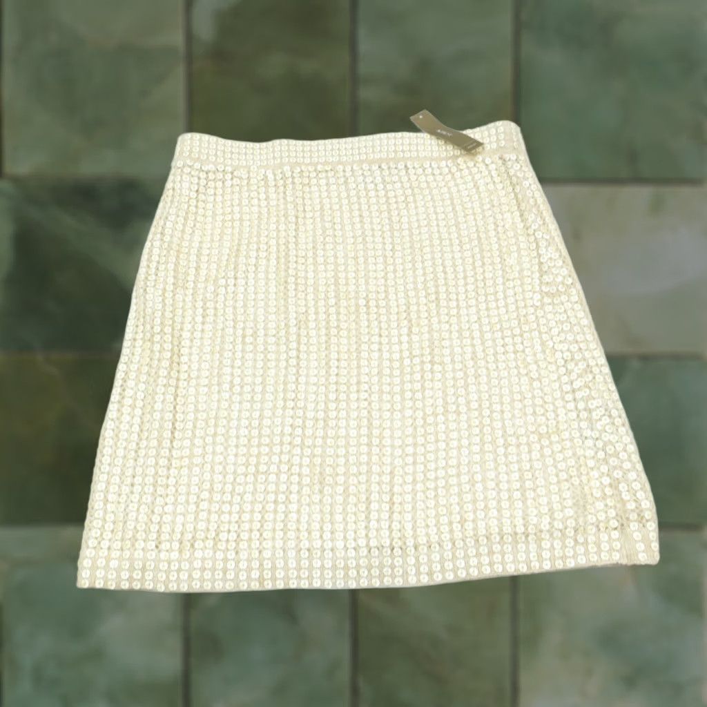 J.Crew J.CREW Sequin Layered Slip Skirt Womens M Tan Alpaca Blend Pull-On NEW Size 32" / US 10 / IT 46 - 1 Thumbnail